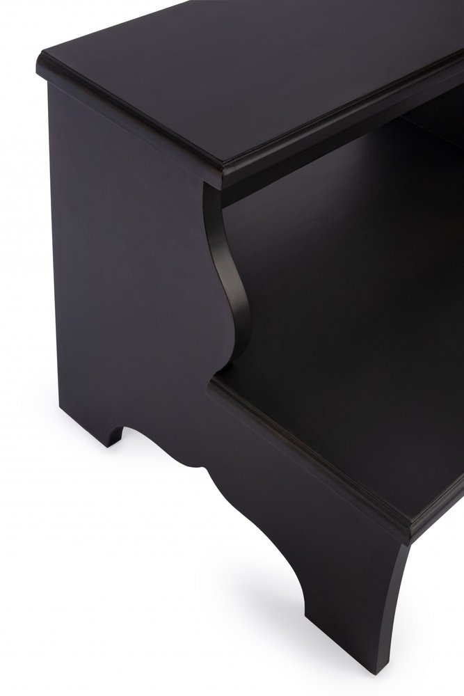 18" Dark Brown Solid and Manufactured Wood Footstool HomeRoots