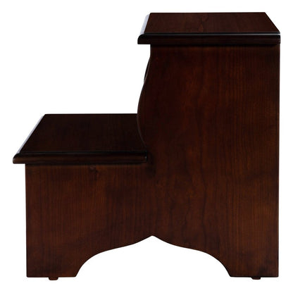 15" Dark Brown Solid Wood Step Stool HomeRoots