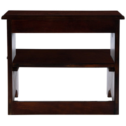 15" Dark Brown Solid Wood Step Stool HomeRoots