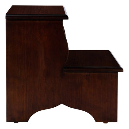 15" Dark Brown Solid Wood Step Stool HomeRoots