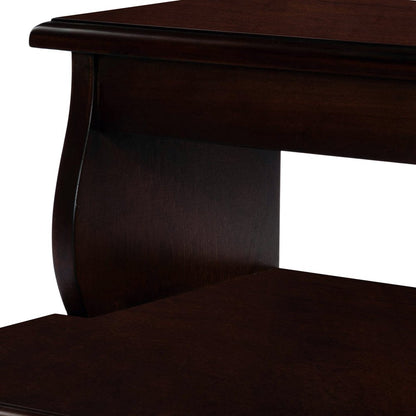15" Dark Brown Solid Wood Step Stool HomeRoots