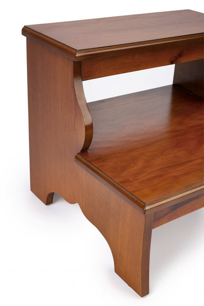 15" Brown Solid Wood and Solid and Manufactured Wood Backless Bar Chair HomeRoots