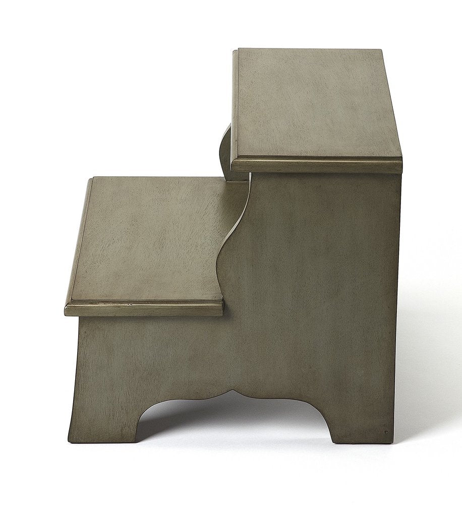 18" Handcrafted Silver Satin Step Stool HomeRoots