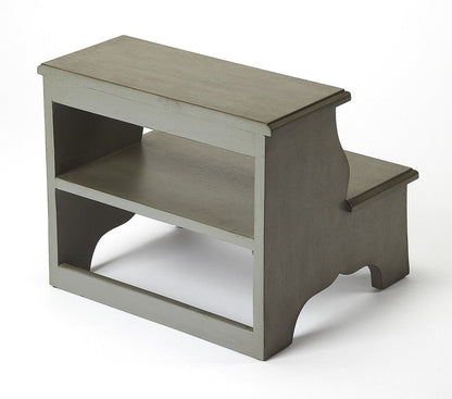 18" Handcrafted Silver Satin Step Stool HomeRoots