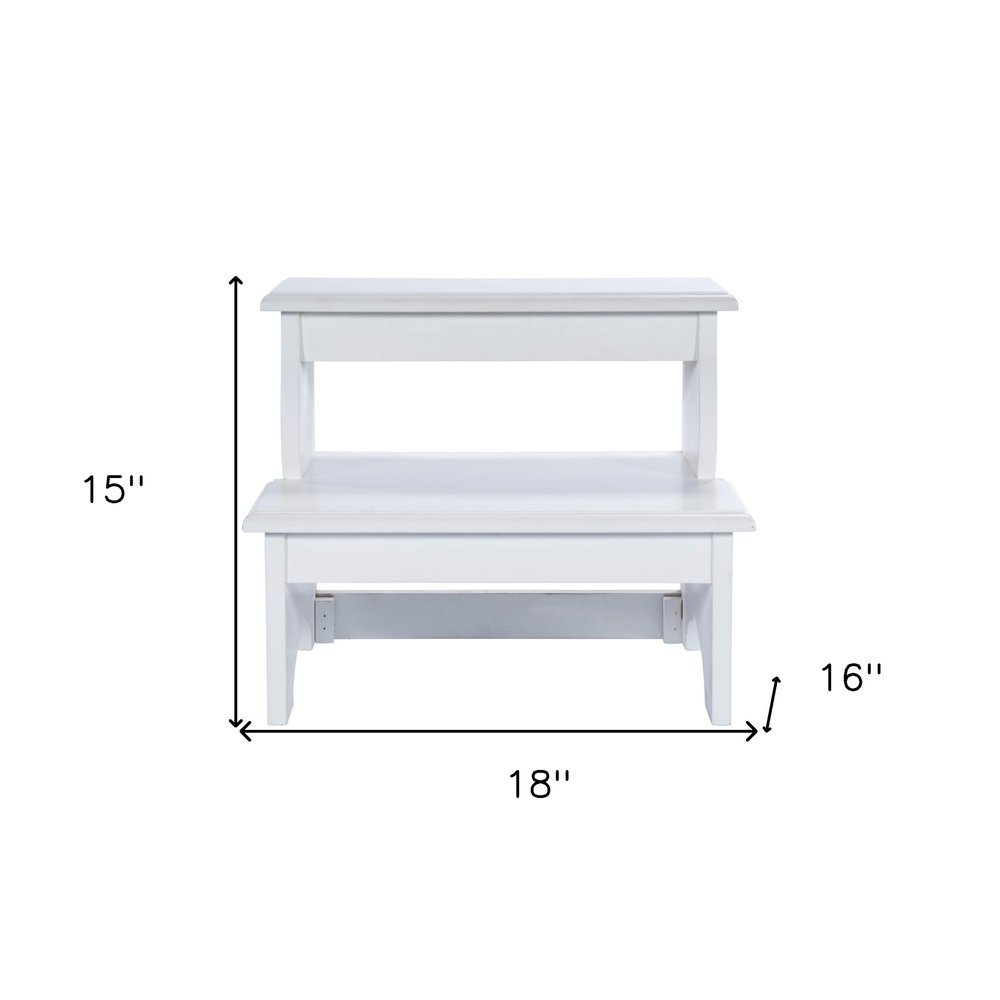 18" White Wood Footstool HomeRoots