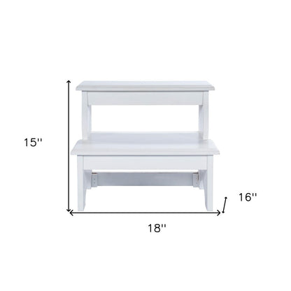 18" White Wood Footstool HomeRoots