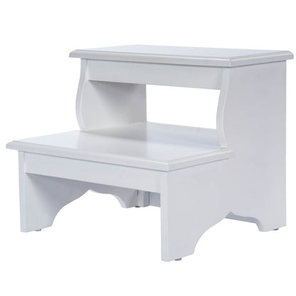 18" White Wood Footstool HomeRoots