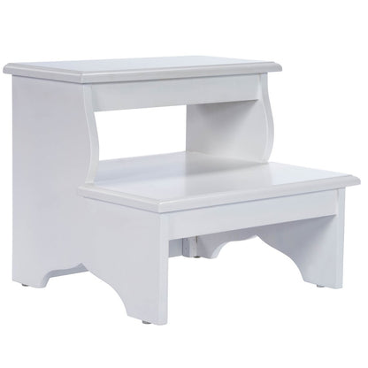 18" White Wood Footstool HomeRoots