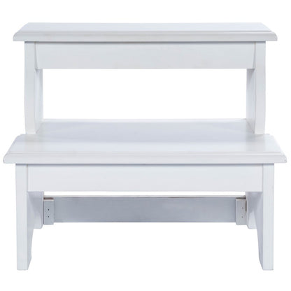 18" White Wood Footstool HomeRoots