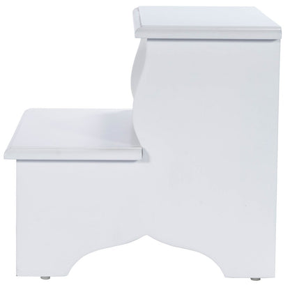 18" White Wood Footstool HomeRoots
