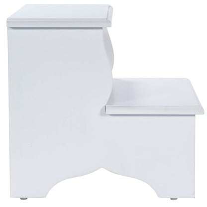 18" White Wood Footstool HomeRoots