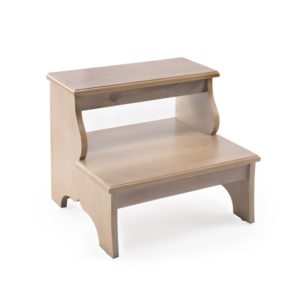 15" Natural Solid Wood and Solid and Manufactured Wood Backless Bar Chair HomeRoots