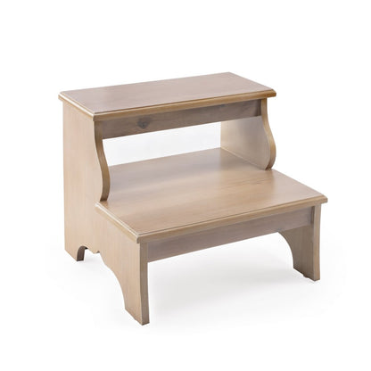 15" Natural Solid Wood and Solid and Manufactured Wood Backless Bar Chair HomeRoots