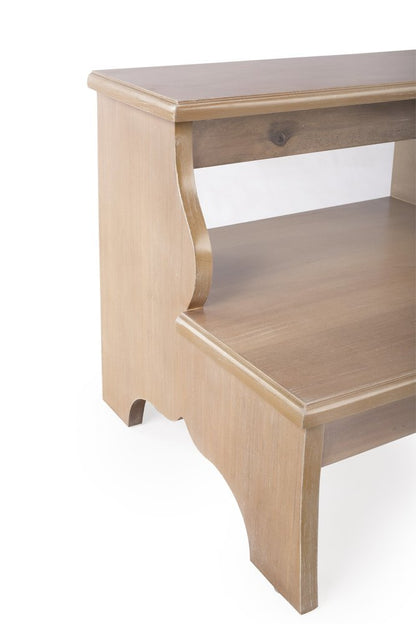 15" Natural Solid Wood and Solid and Manufactured Wood Backless Bar Chair HomeRoots