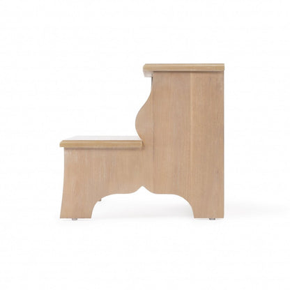 15" Natural Solid Wood and Solid and Manufactured Wood Backless Bar Chair HomeRoots