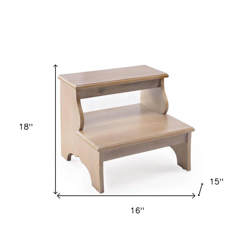 15" Natural Solid Wood and Solid and Manufactured Wood Backless Bar Chair HomeRoots