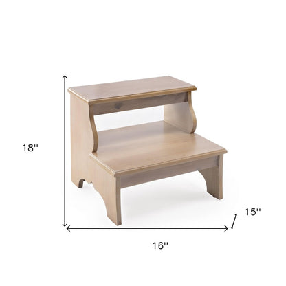 15" Natural Solid Wood and Solid and Manufactured Wood Backless Bar Chair HomeRoots