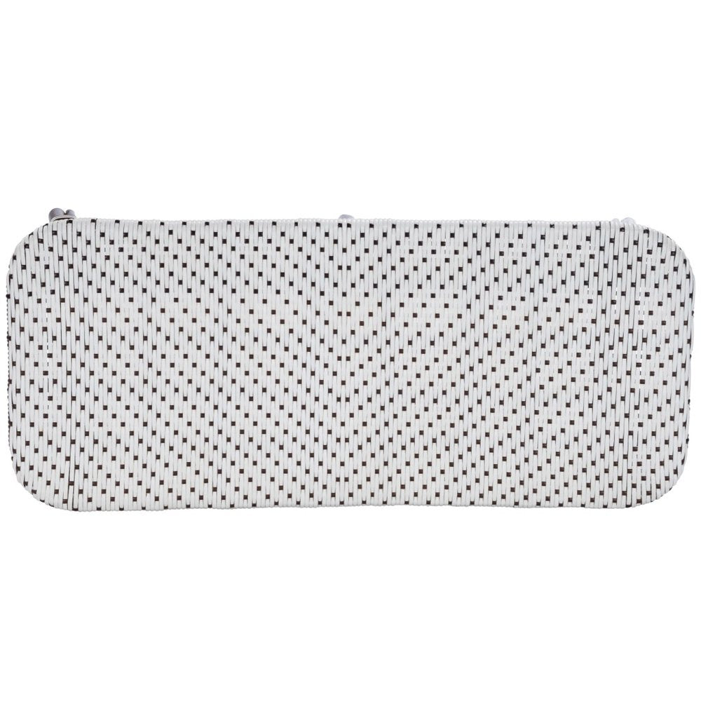 43" White and Dark Brown Rattan and Wicker Bench HomeRoots