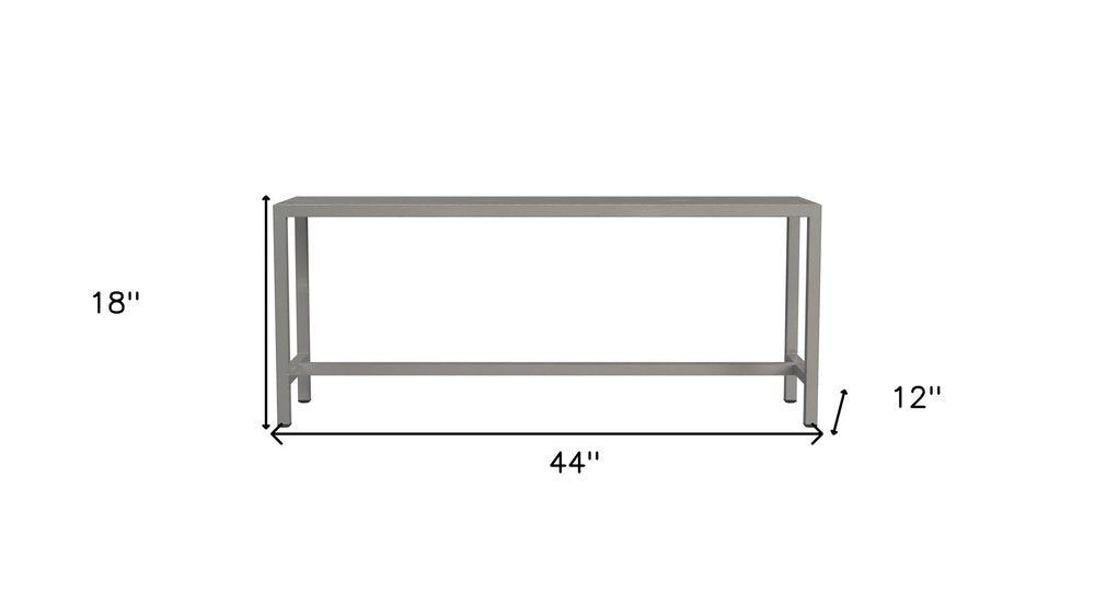 44" Silver Iron Bench HomeRoots