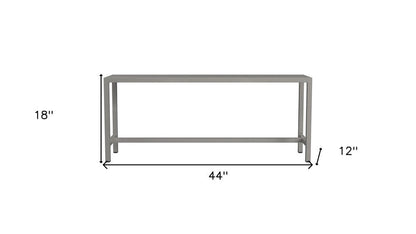 44" Silver Iron Bench HomeRoots