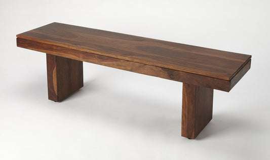 Modern Chunky Solid Wood Bench HomeRoots