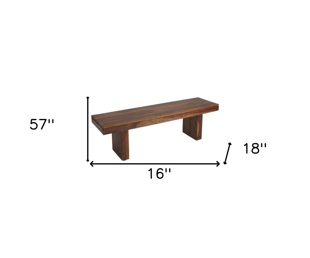 Modern Chunky Solid Wood Bench HomeRoots