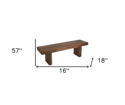 Modern Chunky Solid Wood Bench HomeRoots