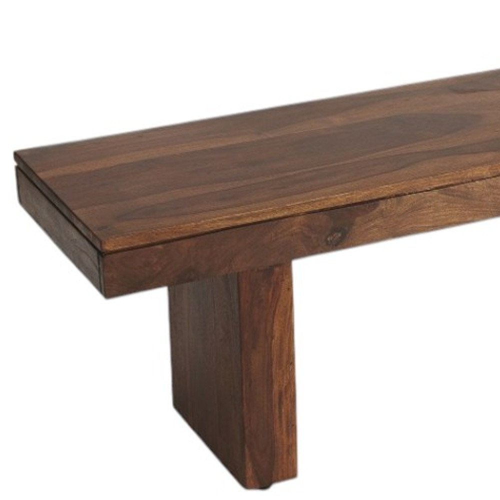 Modern Chunky Solid Wood Bench HomeRoots