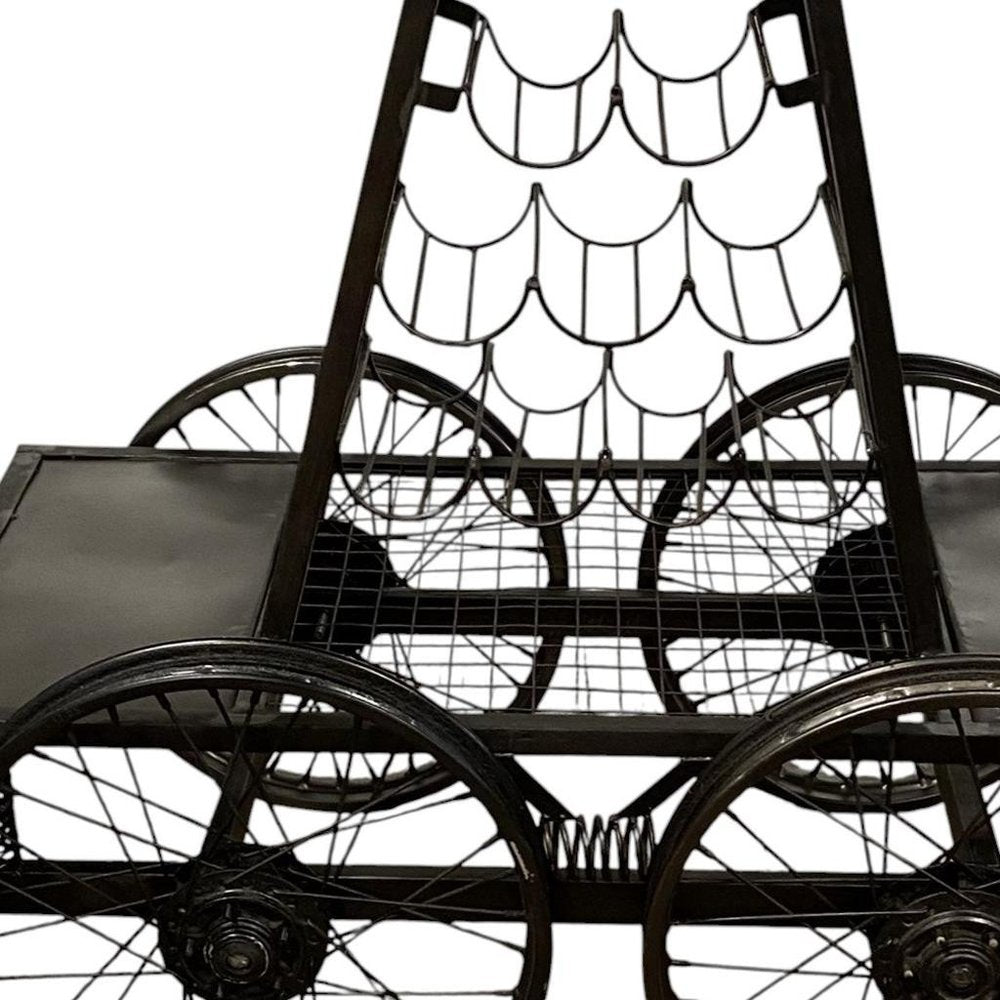 Rustic Black Rail Car Bar Cart HomeRoots