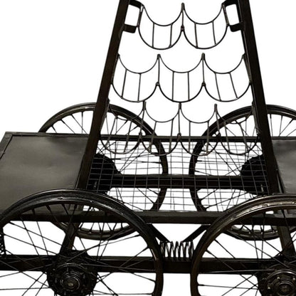 Rustic Black Rail Car Bar Cart HomeRoots