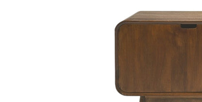 50" Brown Solid Wood Enclosed and Open Storage TV Stand HomeRoots