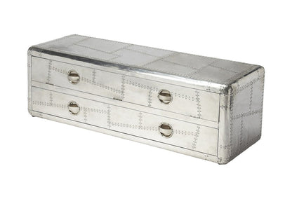 59" Silver Solid Wood Enclosed and Open Storage TV Stand HomeRoots