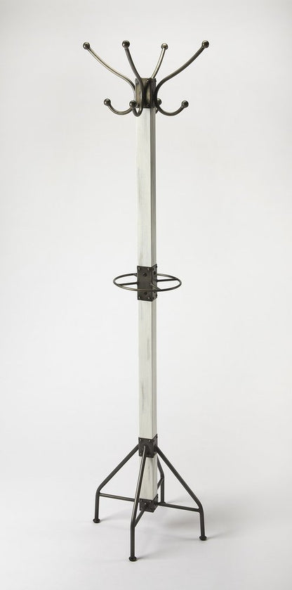 Logan Square White Wood Coat Rack Tree HomeRoots