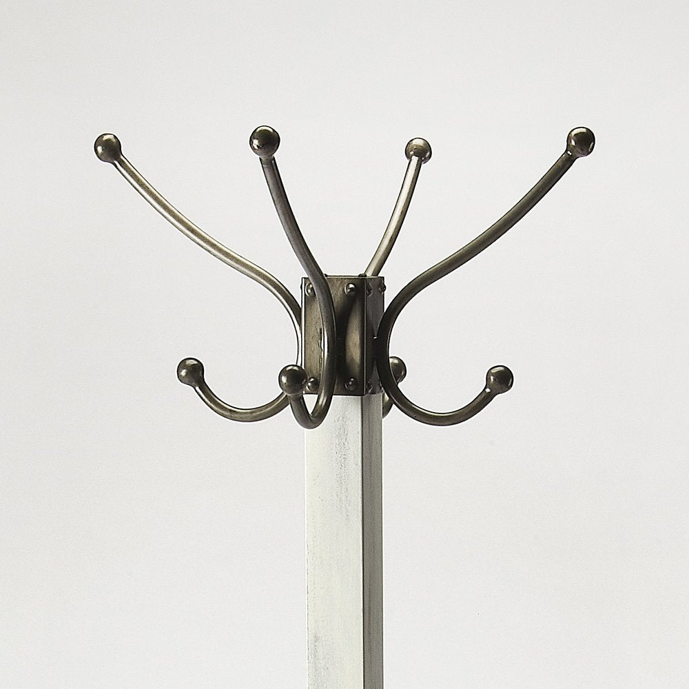 Logan Square White Wood Coat Rack Tree HomeRoots