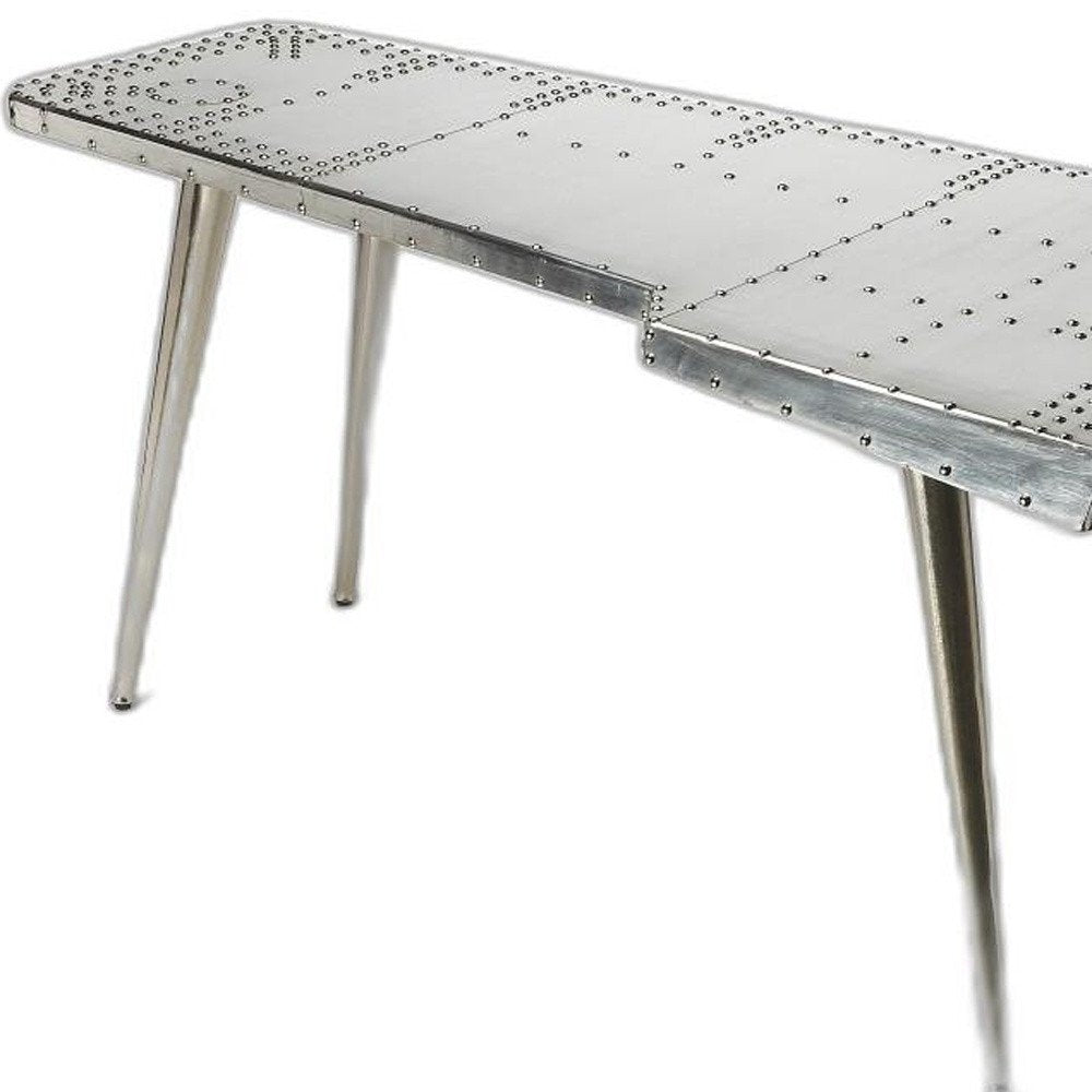 68" Silver Metal Writing Desk HomeRoots