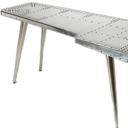 68" Silver Metal Writing Desk HomeRoots