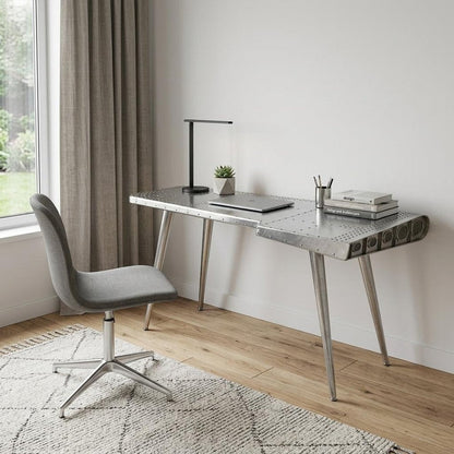 68" Silver Metal Writing Desk HomeRoots