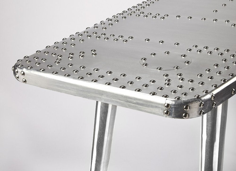 68" Silver Metal Writing Desk HomeRoots