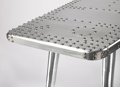 68" Silver Metal Writing Desk HomeRoots