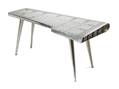 68" Silver Metal Writing Desk HomeRoots