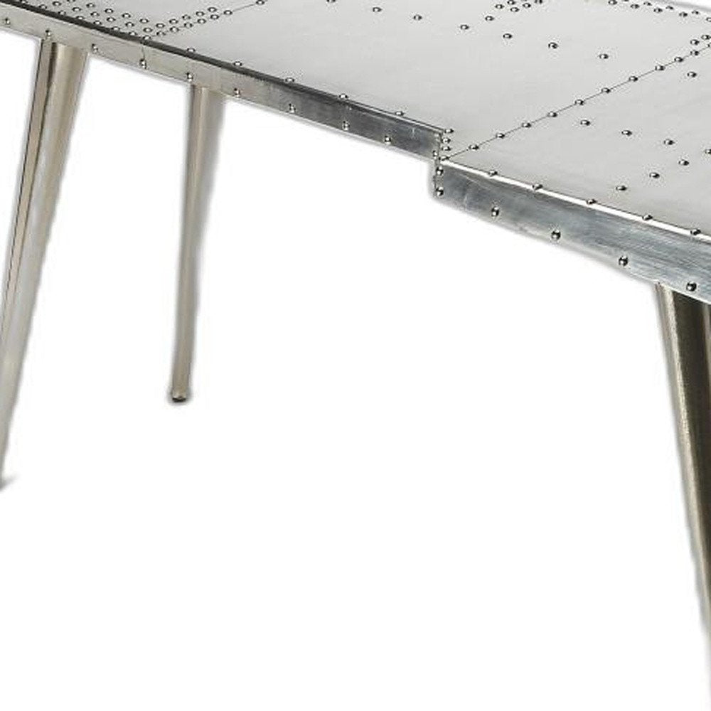 68" Silver Metal Writing Desk HomeRoots