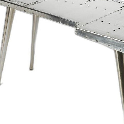 68" Silver Metal Writing Desk HomeRoots