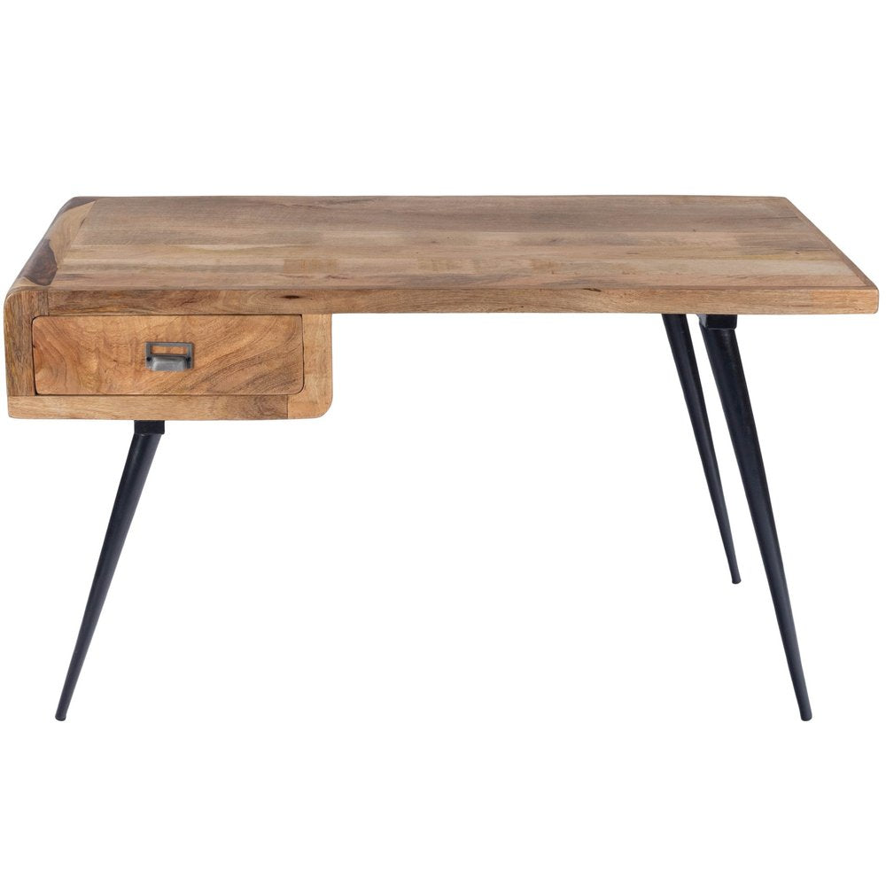 54" Brown And Black Mango Wood Writing Desk HomeRoots