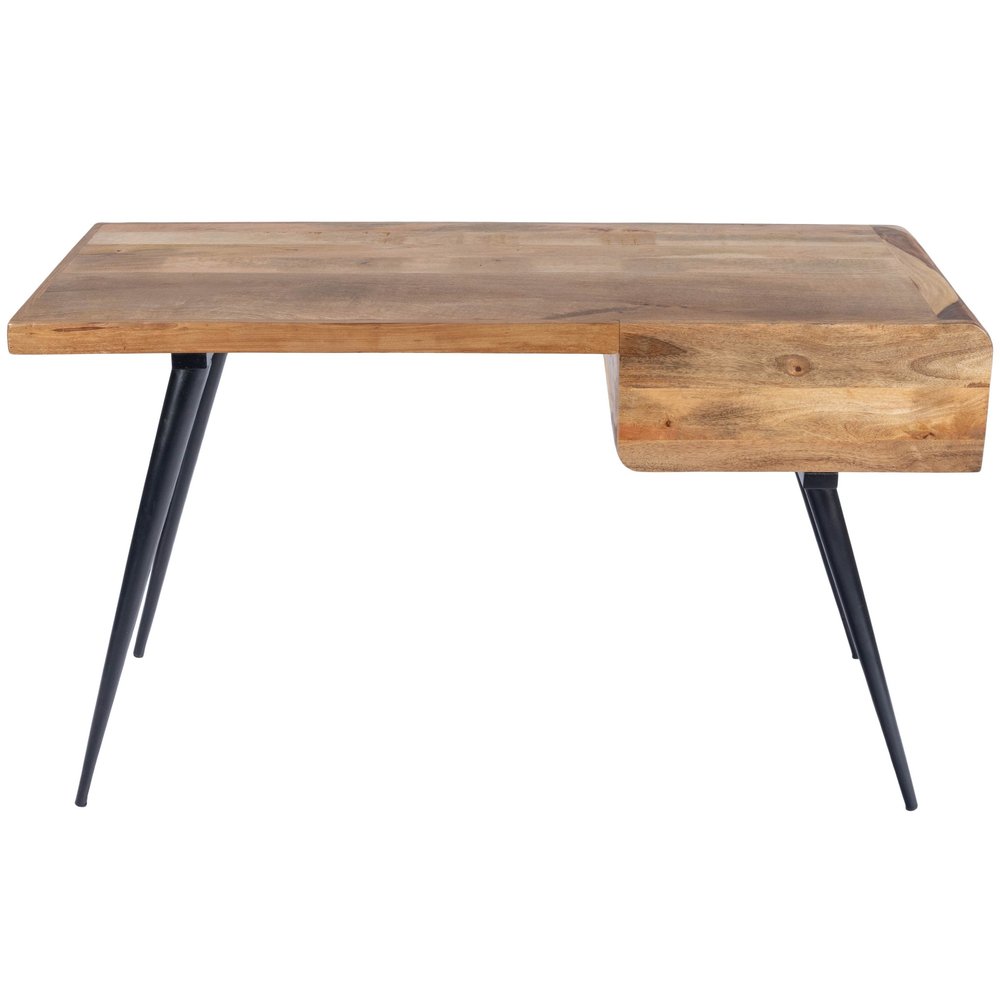 54" Brown And Black Mango Wood Writing Desk HomeRoots