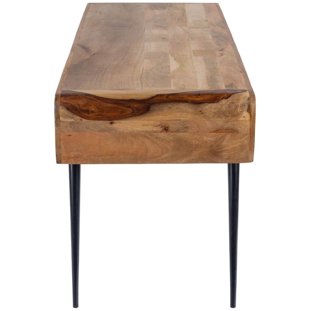 54" Brown And Black Mango Wood Writing Desk HomeRoots