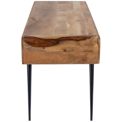 54" Brown And Black Mango Wood Writing Desk HomeRoots