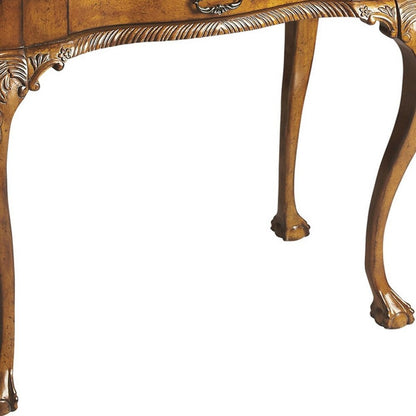 35" Brown Solid Wood Writing Desk HomeRoots