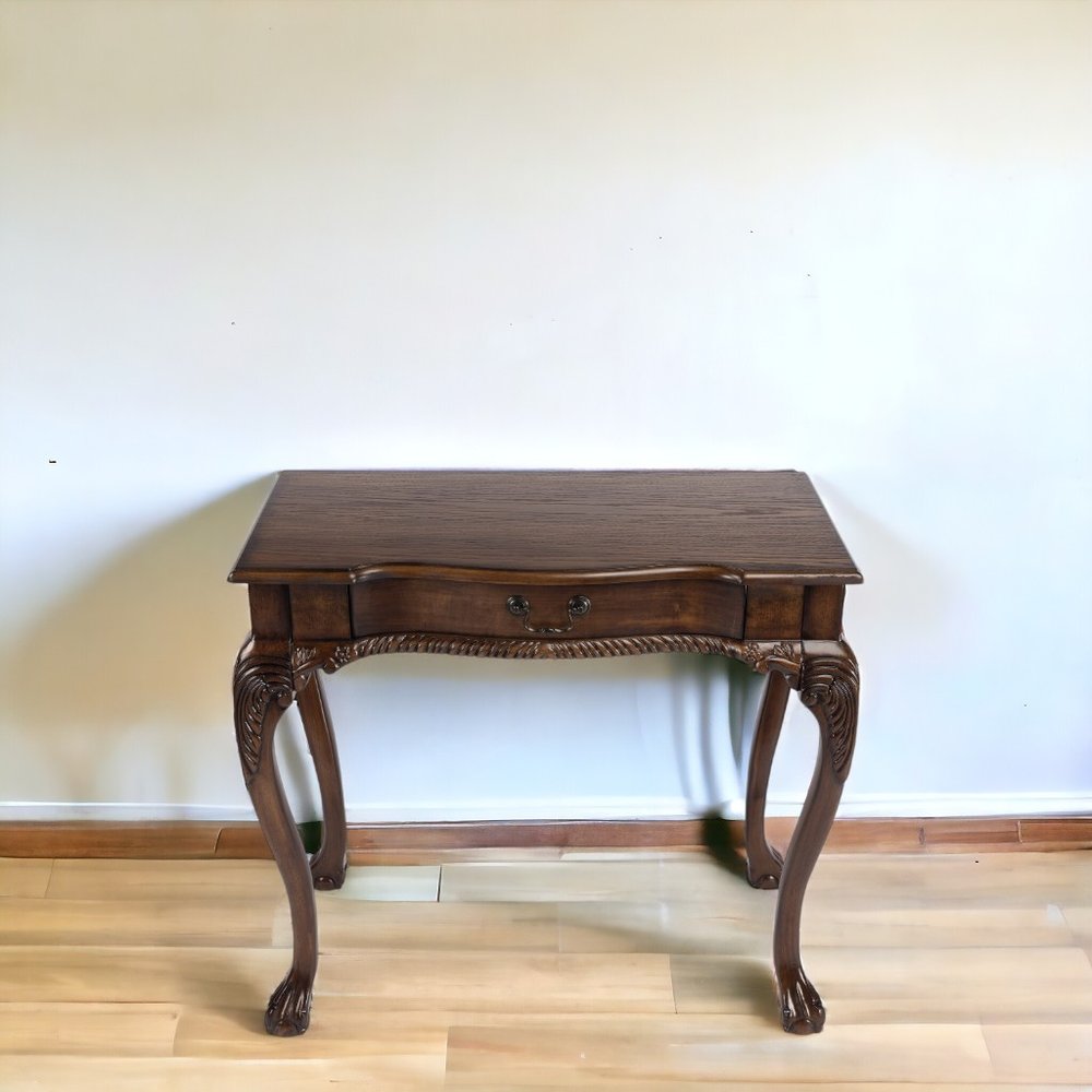 35" Brown Solid Wood Writing Desk HomeRoots