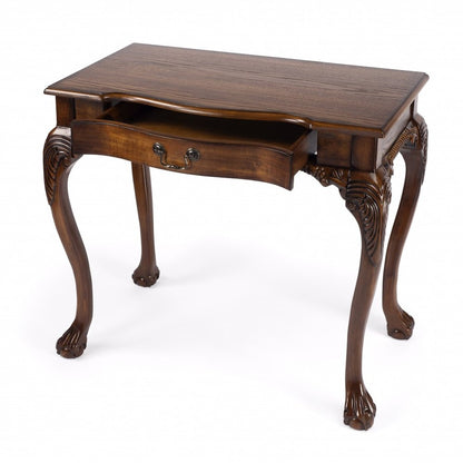 35" Brown Solid Wood Writing Desk HomeRoots