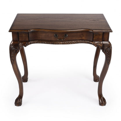 35" Brown Solid Wood Writing Desk HomeRoots